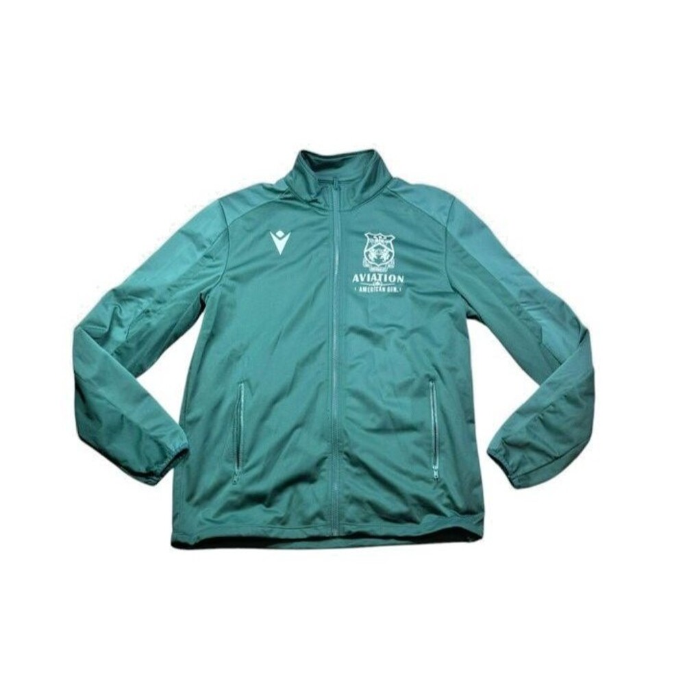 Wrexham AFC Jacket Macron Mens Size XL Aviation Warm Up Track Soccer Green